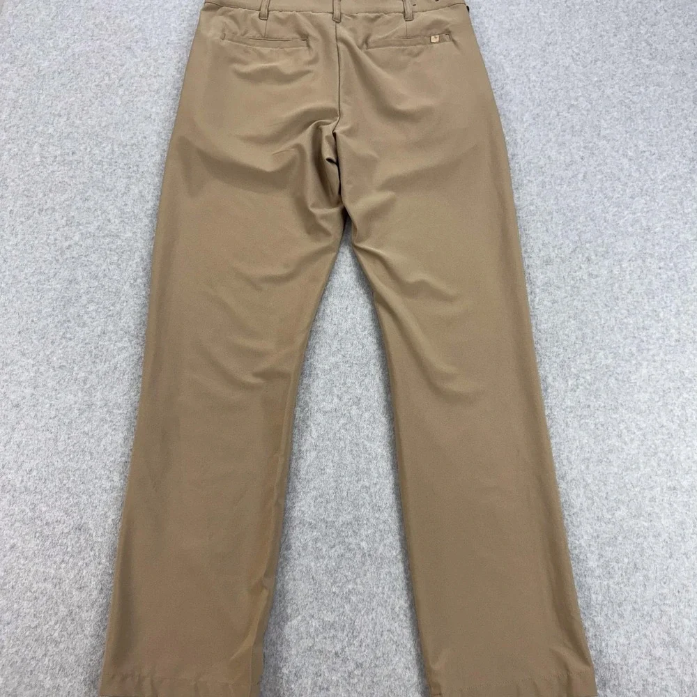 Birdie Bound Pants Mens 32 Beige Golf Khakis Stretch Zip Pocket Casual 32x31